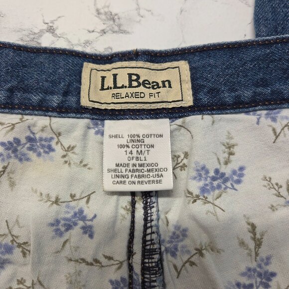 Vintage L.L. Bean 14 Medium Wash Denim Blue Lined Relaxed Fit Straight Leg Jeans - Picture 11 of 12